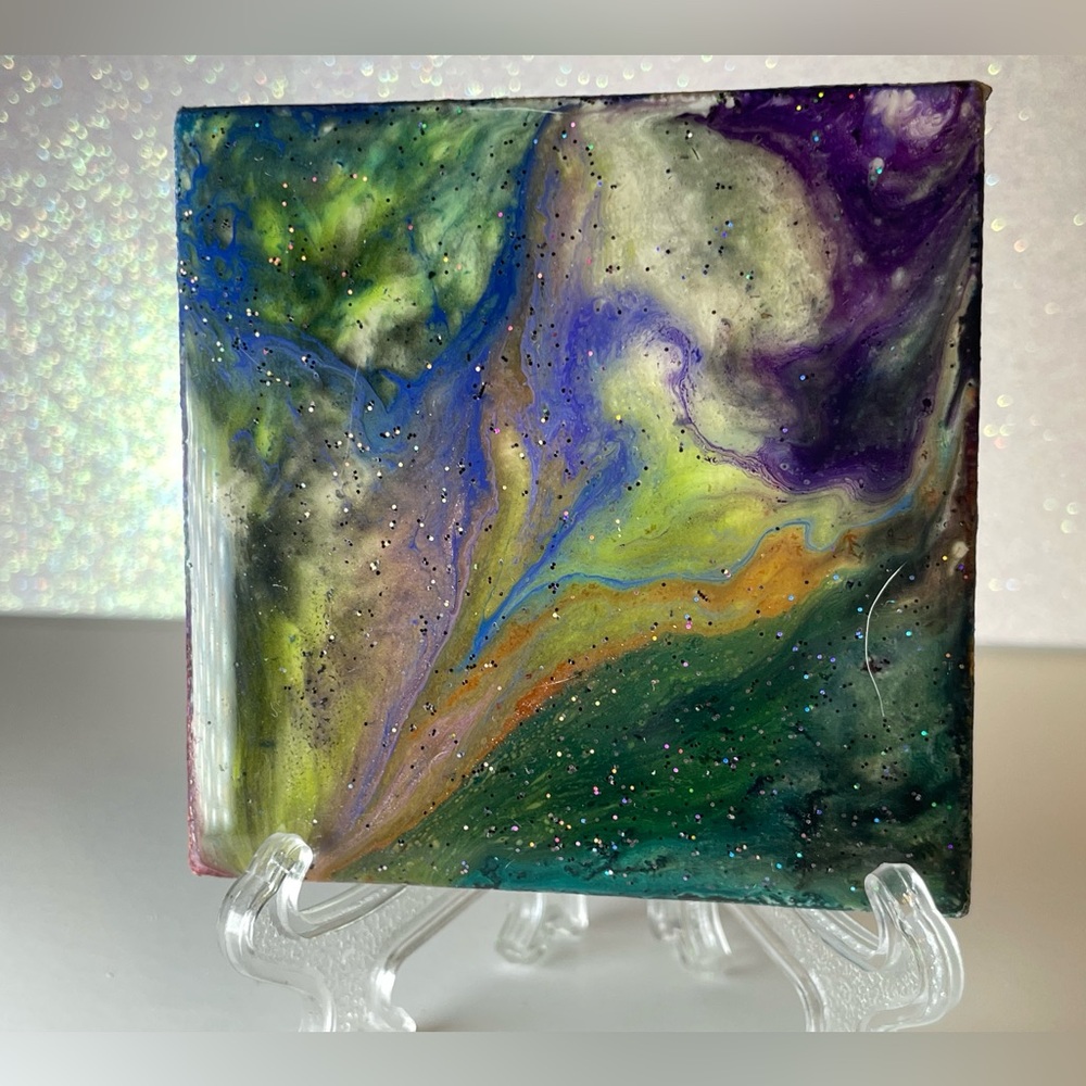 Blacklight Resin Abstract Multicolor Canvas Art